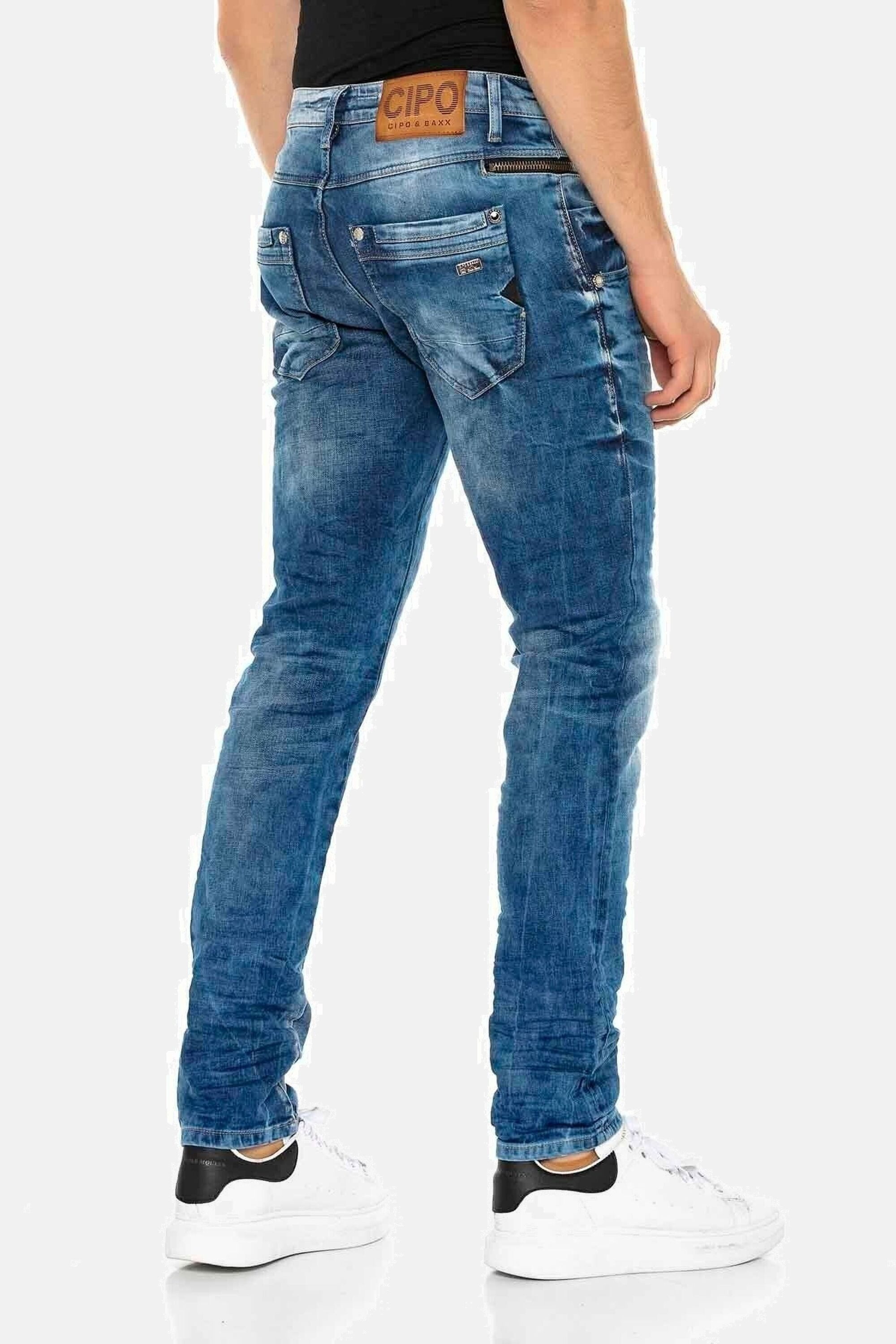 Cipo & Baxx Slim-fit-Jeans Jeans in verwaschenem Design, CD-394