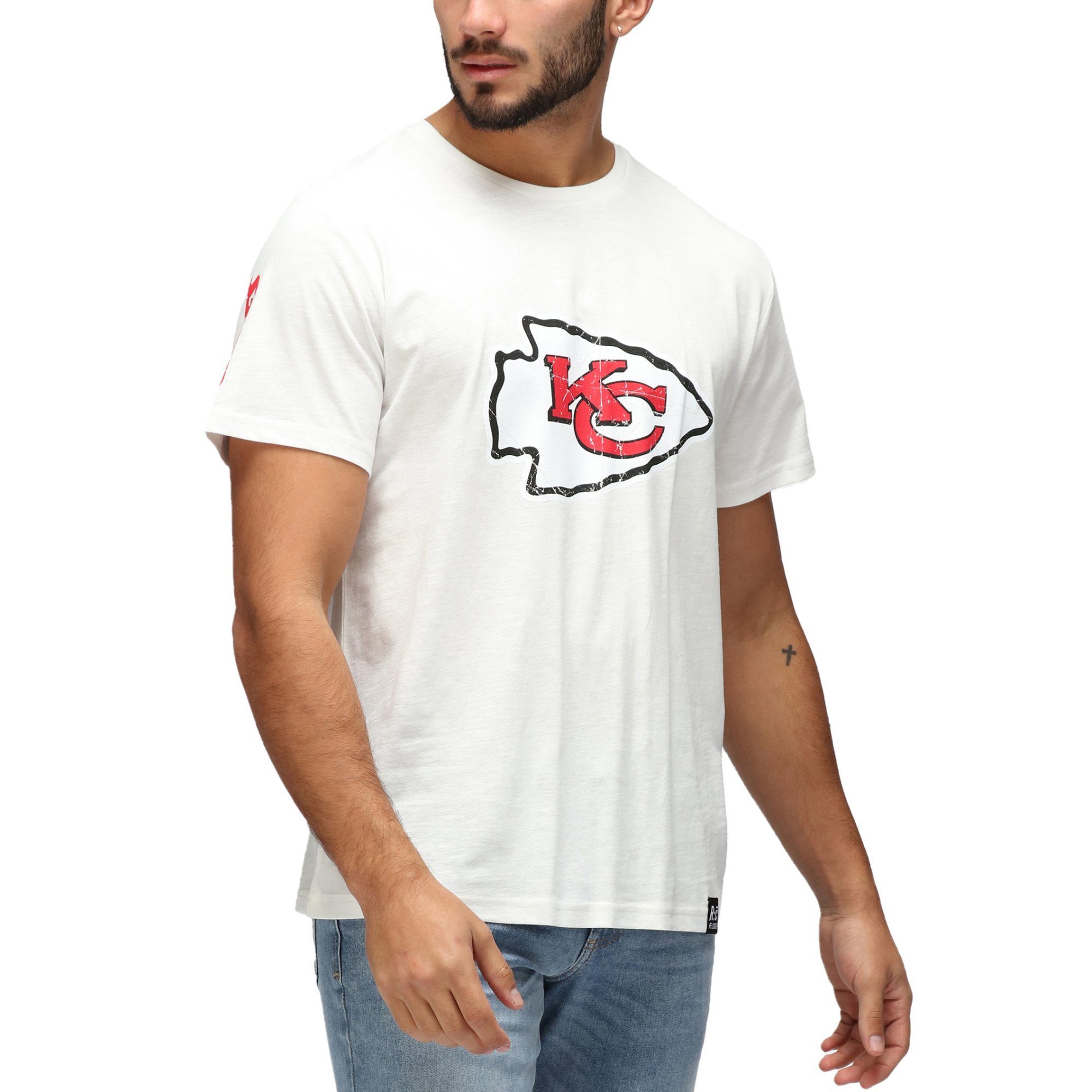 Recovered Print-Shirt Re:Covered NFL Kansas City Chiefs ecru