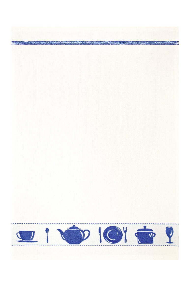 framsohn frottier Geschirrtuch framsohn Geschirrtuch 'Geschirr' Waffelpique 50 x 70 cm Blau