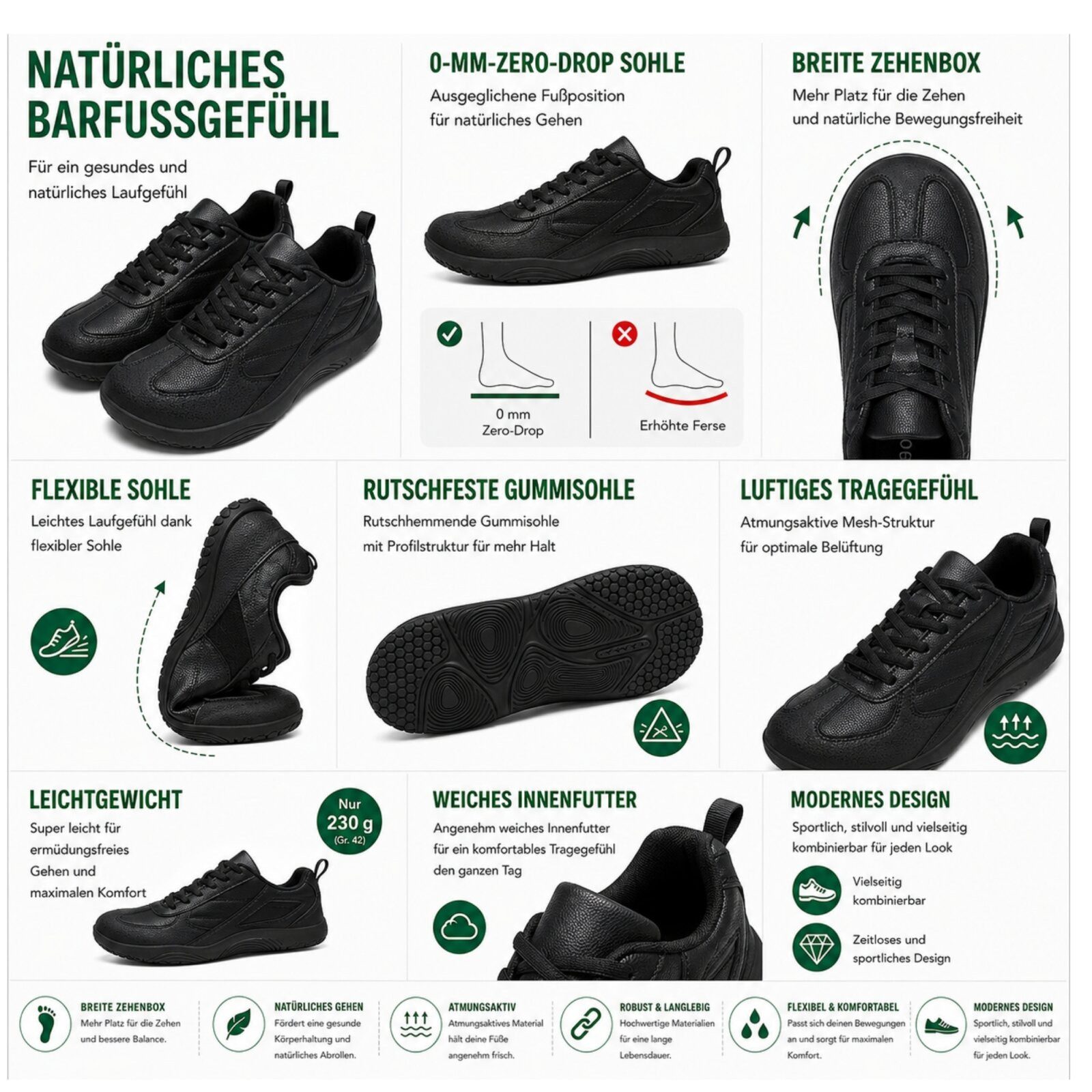 DOTALES Ground Barfußschuhe & Barfuß Sneaker Für Damen & Herren Barfußschuh Minimalschuhe