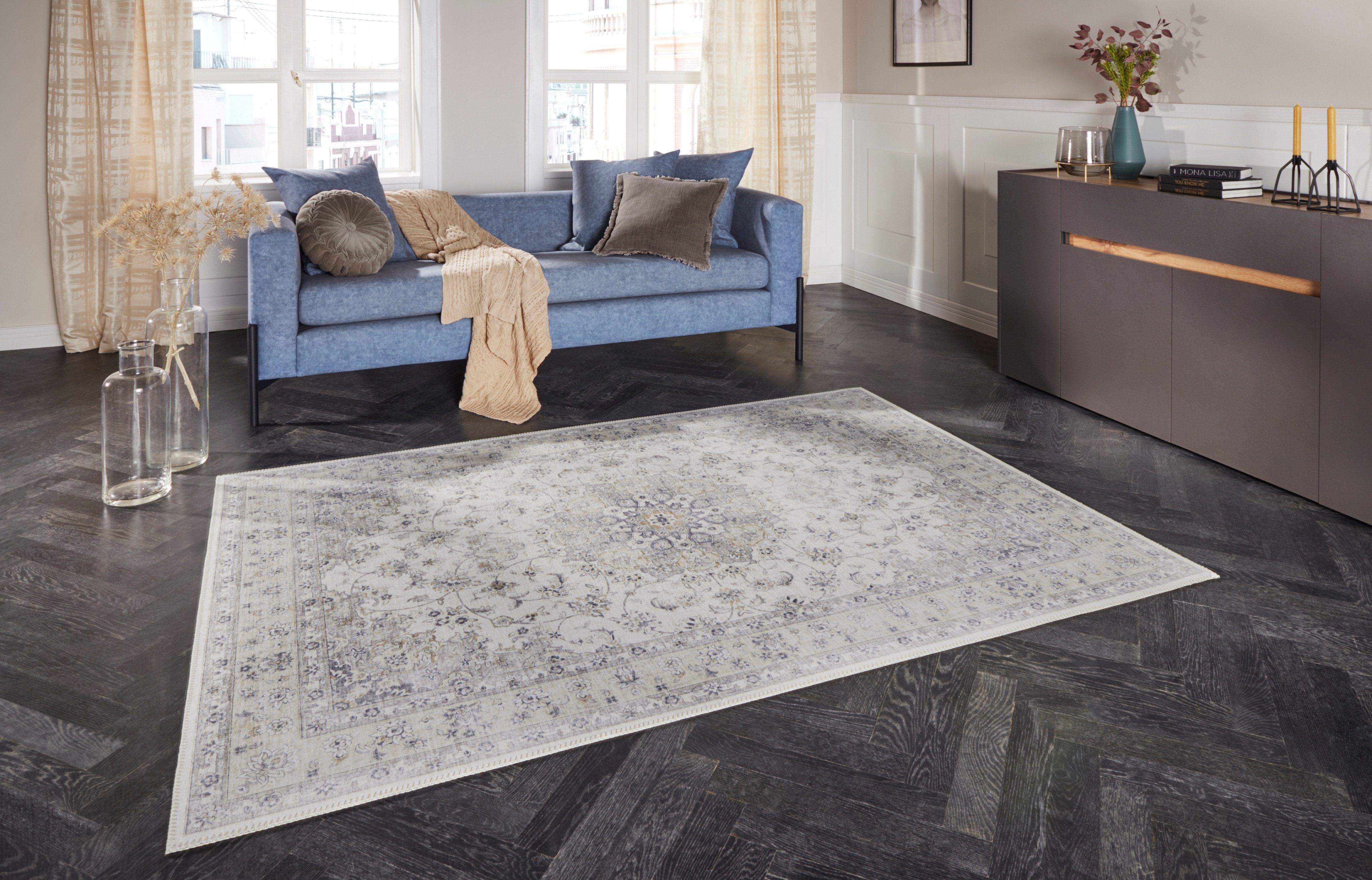 ELLE DECORATION Teppich Nain, rechteckig, Höhe: 7 mm, Orientalisch, Läufer, Kurzflor, Wohnzimmer, Schlafzimmer, Vintage-Look