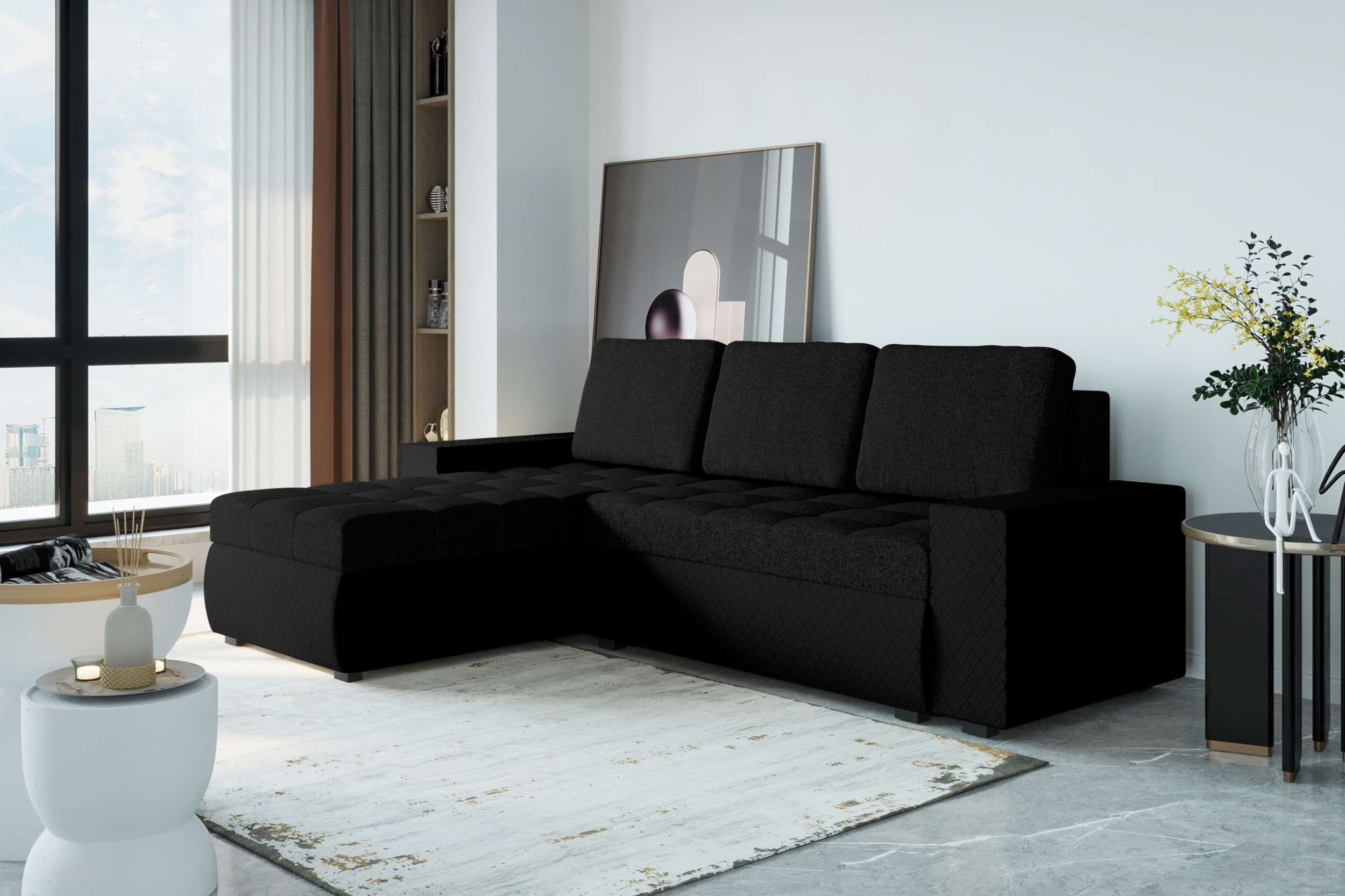 Stylefy Ecksofa Miranda, L-Form, Eckcouch, Bettfunktion, Sitzkomfort, mit mit Sofa, Design Modern Bettkasten