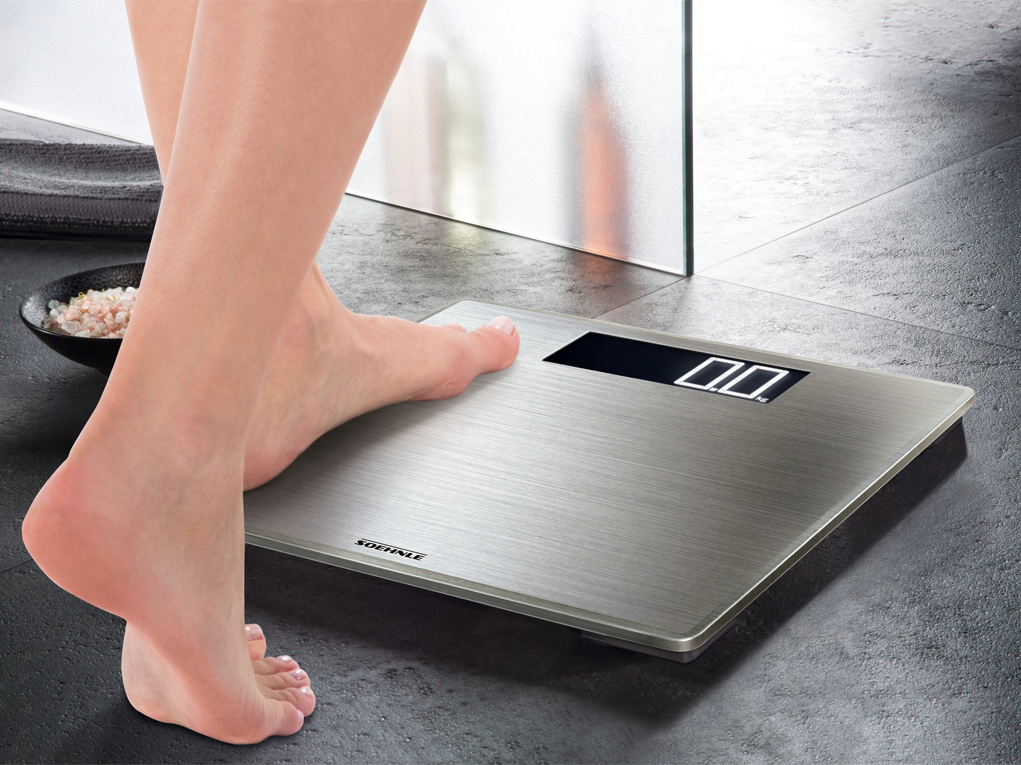 Soehnle Personenwaage Style Sense Safe 300, 1-tlg., LCD-Anzeige, flaches Design, bis 180kg, extragroße Trittfläche