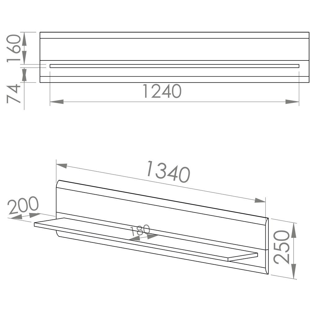 Wandboard, Lowboard, und Wohnwand 3-tlg), inkl. Highboard Beleuchtung moderne Lomadox Anbauwand AKRON-131, (3-St.,