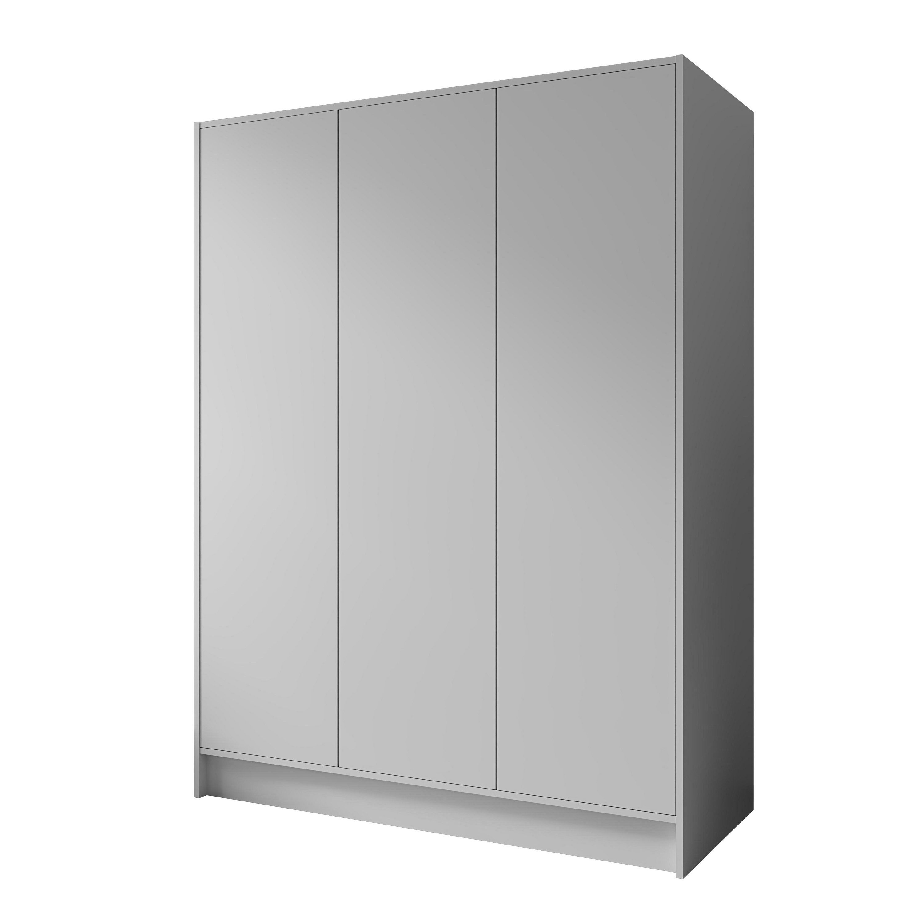 Masseno Drehtürenschrank VELAR 150 cm Kleiderschrank 3 Türen Schlafzimmerschrank Weiß