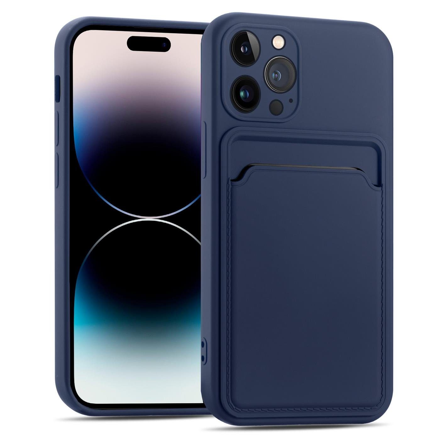 CoolGadget Handyhülle Schutzhülle mit Kartenfach für Apple iPhone 16 Pro 6,3 Zoll, Silikon Case Slim TPU Cover Tasche mit Aufbewahrung EC Karte Ausweis