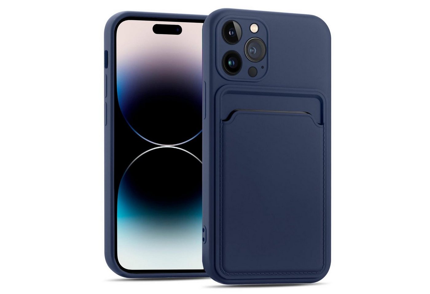 CoolGadget Handyhülle Schutzhülle mit Kartenfach für Apple iPhone 16 Pro Max 6,9 Zoll, Silikon Case Slim TPU Cover Tasche mit Aufbewahrung EC Karte Ausweis