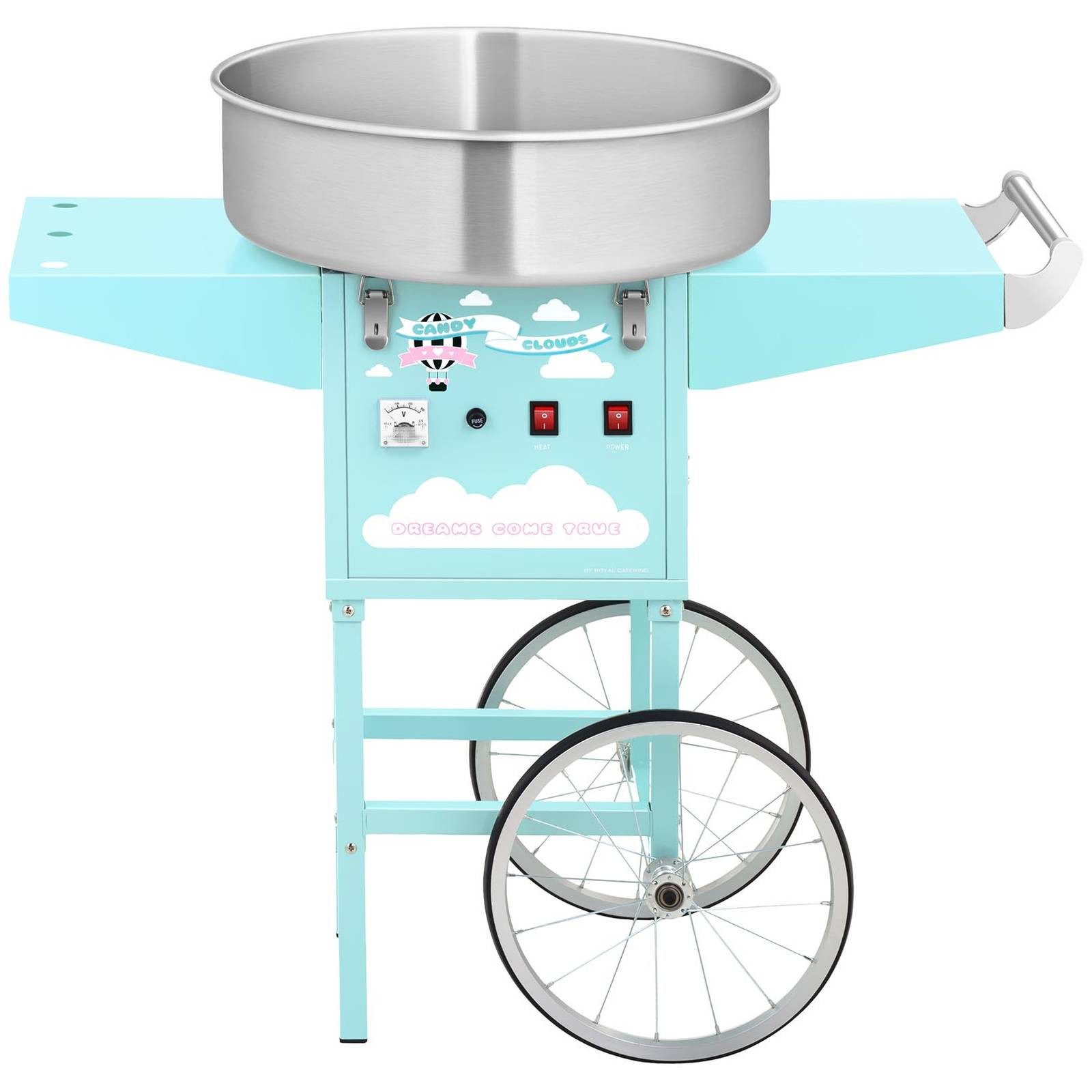Royal Catering Zuckerwattemaschine Zuckerwattemaschine mit Wagen 52 cm 1200 W türkis