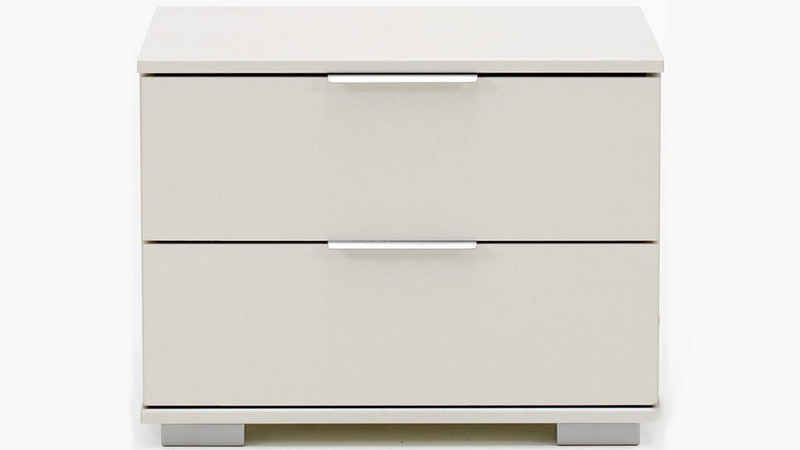 Wimex Nachtkonsole Easy Plus (mit Schubladen, Innendekor Leinen grau, 1 St., 1x Nachtkonsole ohne Dekoration), weiß 52cm