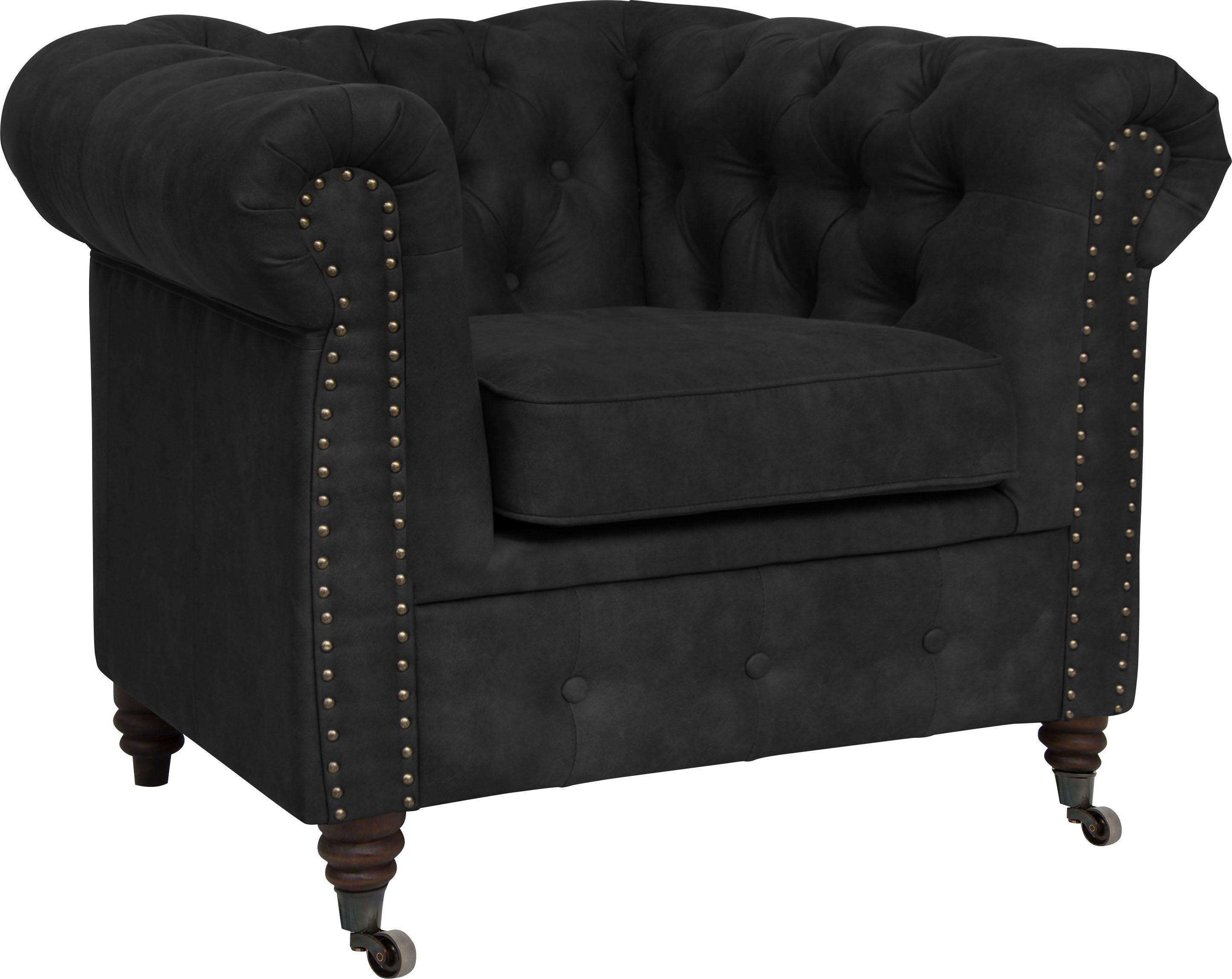 Home affaire Chesterfield-Sessel Aarburg Sessel, aufwändige Knopfheftung und Ziernägel im Chesterfield-Design