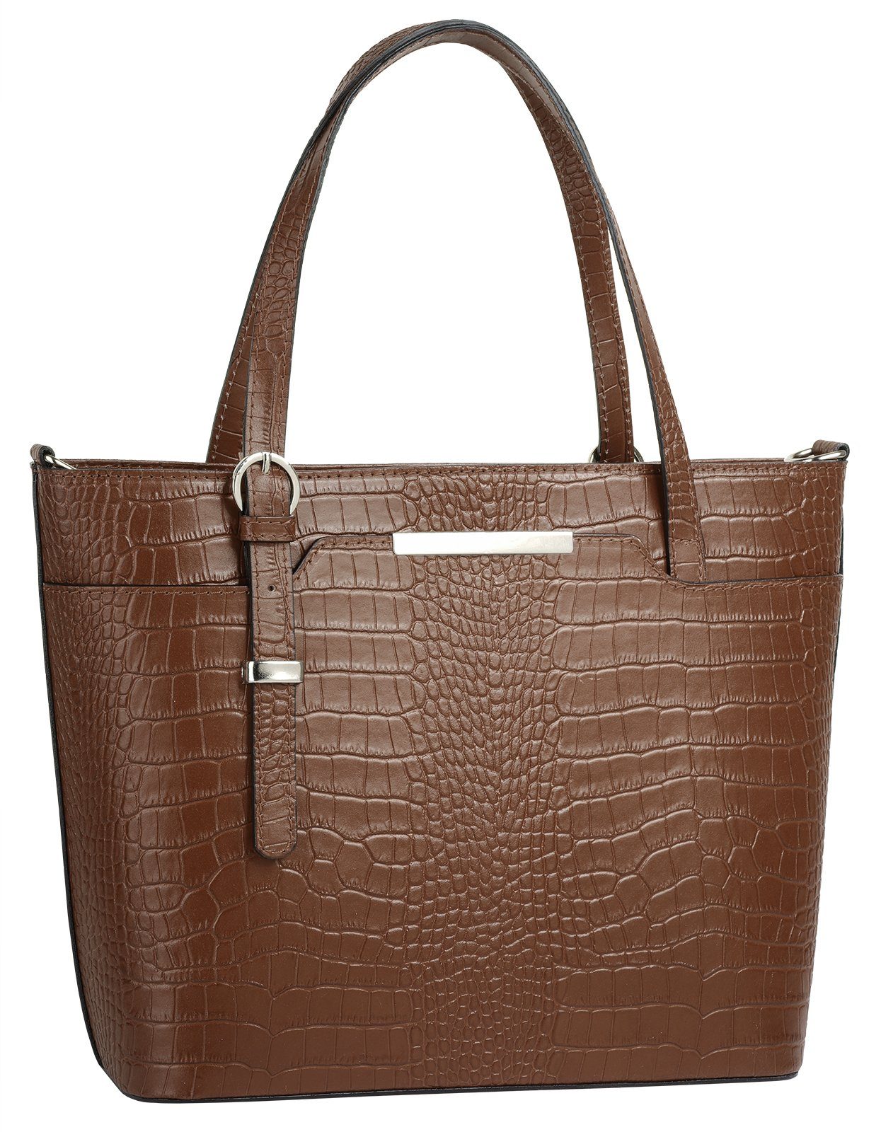 Cluty Henkeltasche, echt Leder, Made in Italy