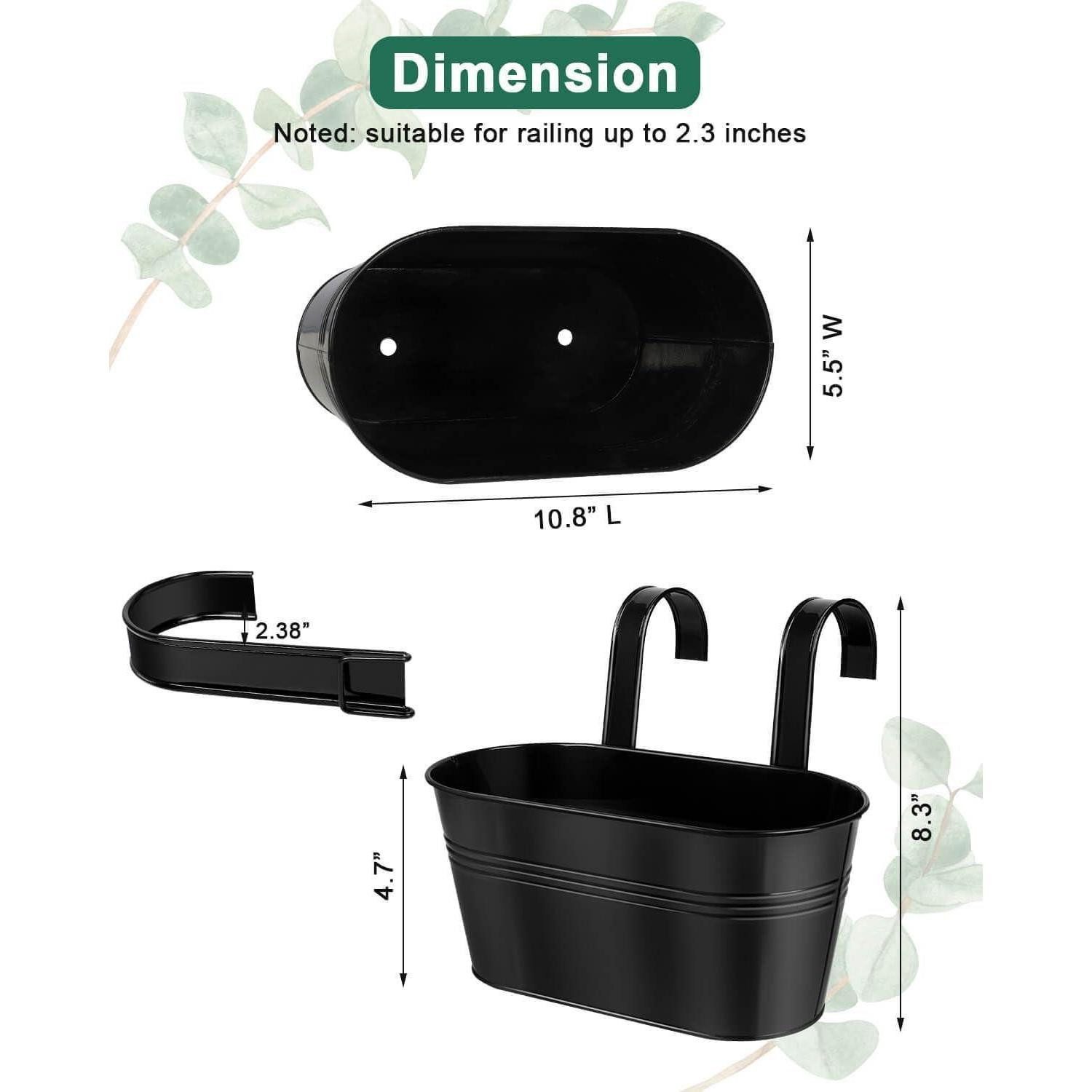 LuxusKollektion Blumentopf Hängende Blumentöpfe für Innen- und Außenbereich - 3er Set Schwarze