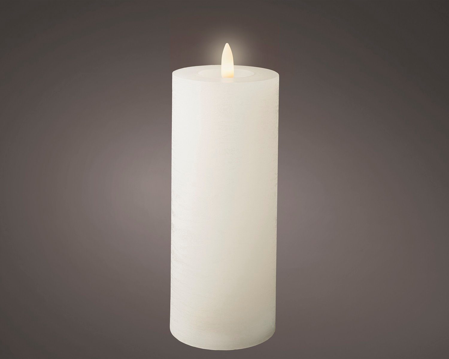 LED-Christbaumkerzen Lumineo LED Wachskerze Weiß 19 x 7 cm, batteriebetrieben