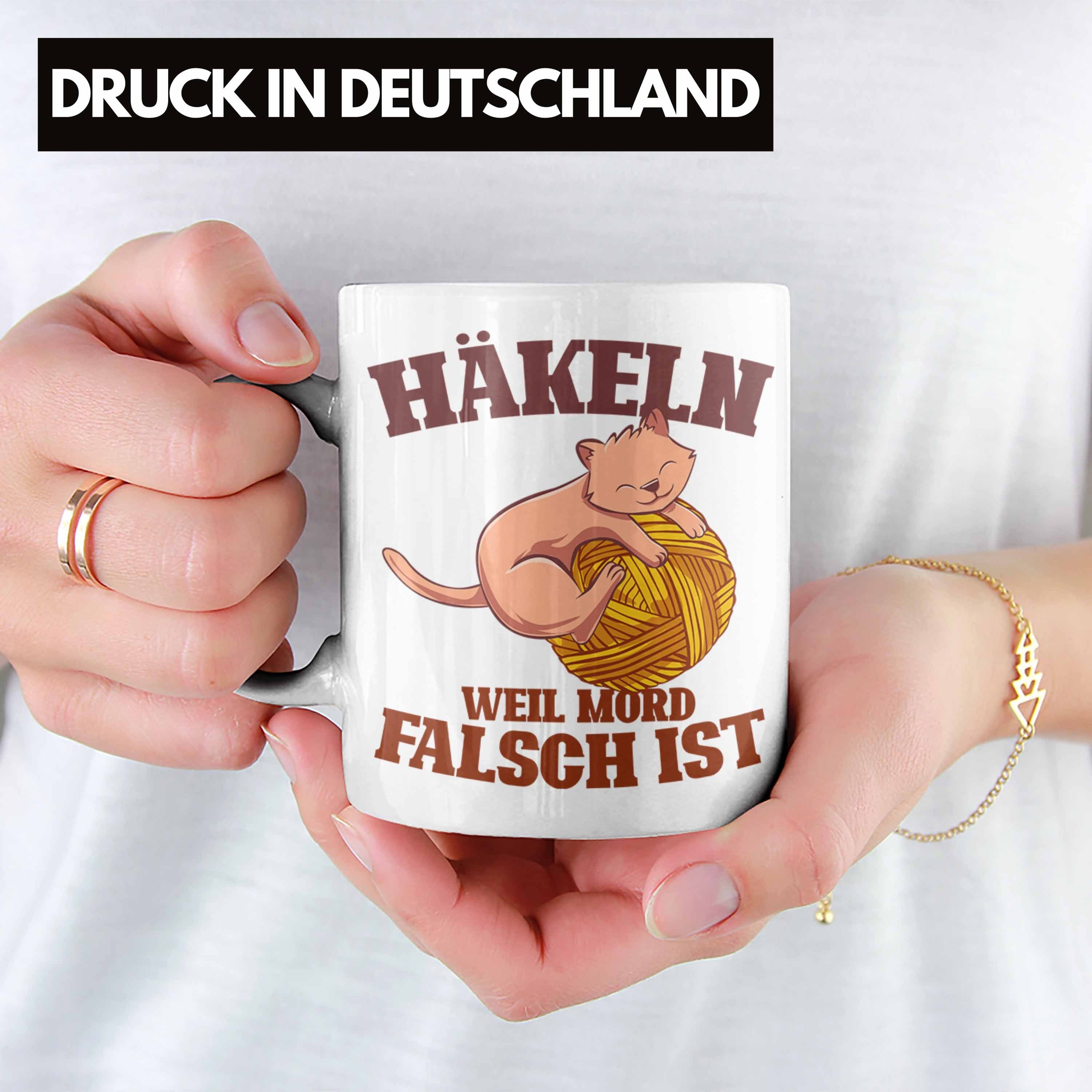 Trendation Tasse Lustige Strick Häkel-Tasse Geschenk Stricken Häkeln