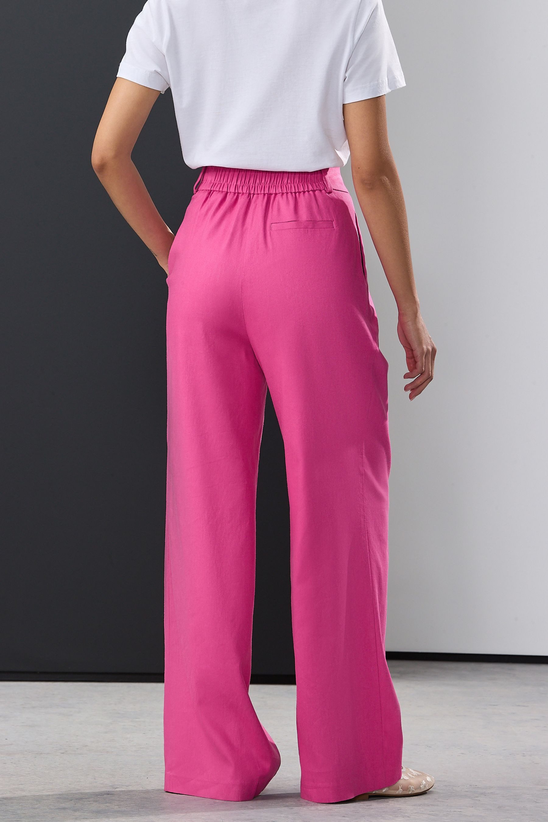 Next Anzughose Hose mit weitem Bein, elastischem Rückenbund (1-tlg) günstig online kaufen