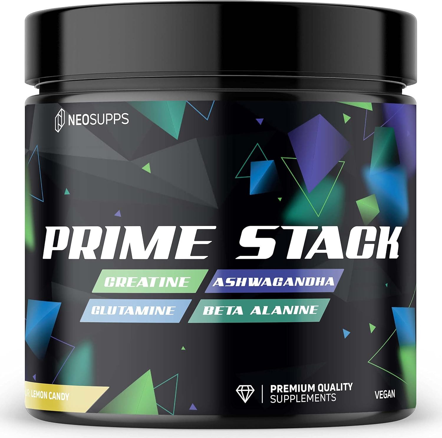 Neosupps Prime Stack Lemon Candy, Training Supplement, Multi Aminosäuren Pulver Pulver, 450 g, mit Creatin, Glutamin, Beta Alanin & Ashwagandha