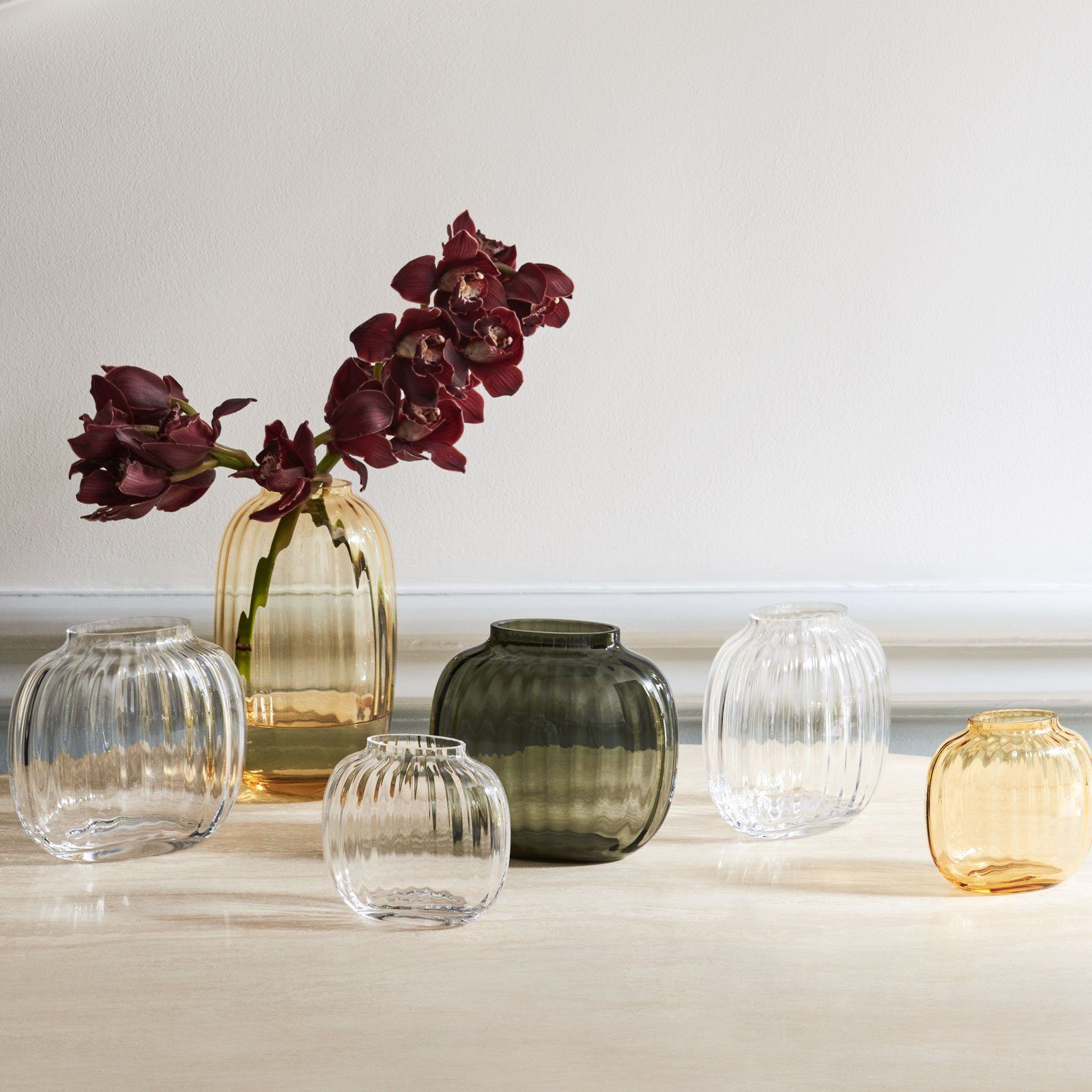 amber Vase 12,5 HOLMEGAARD Dekovase PRIMULA (h) 12,5 cm (h), cm Vase Glas Glas amber PRIMULA