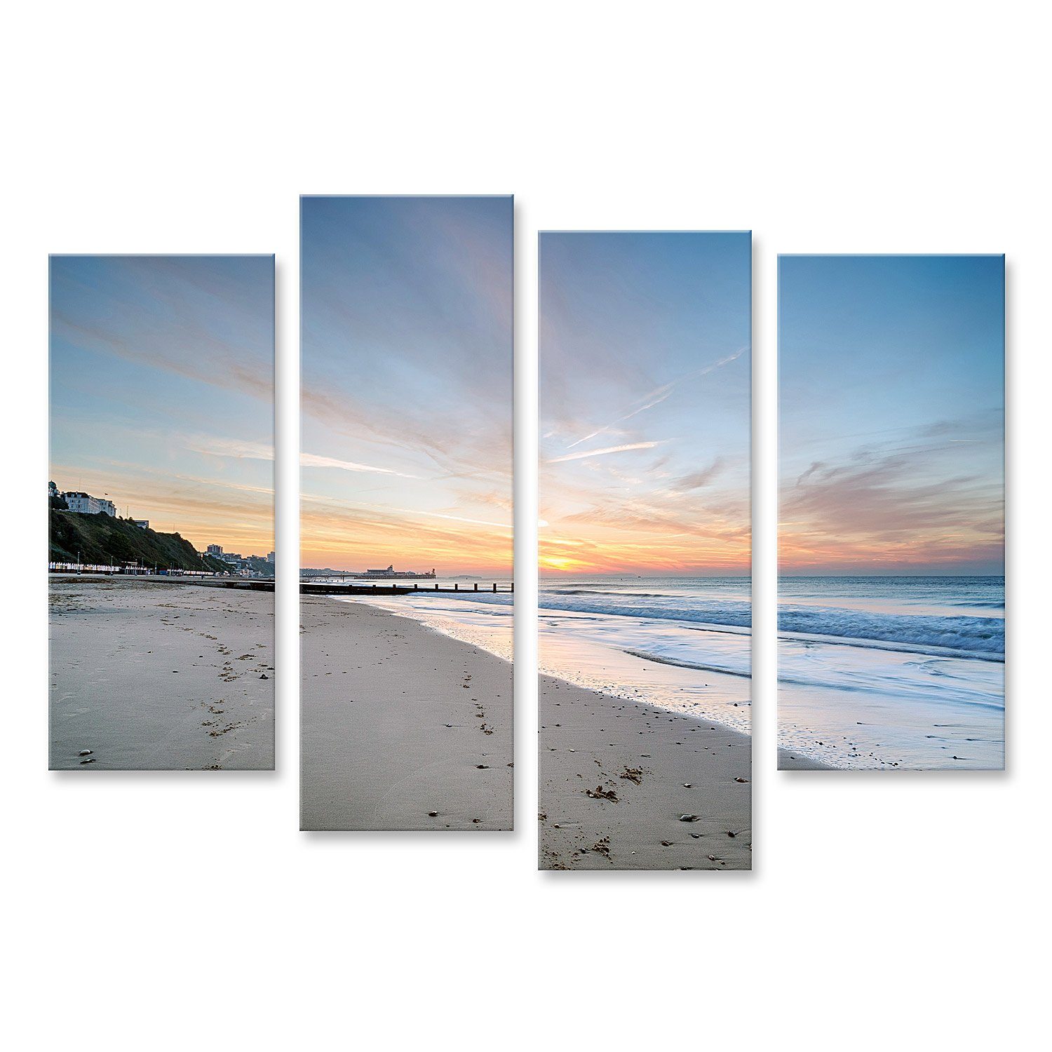 Leinwandbild Bild auf Leinwand Sonnenaufgang in Durley Chine am Strand von Bournemo