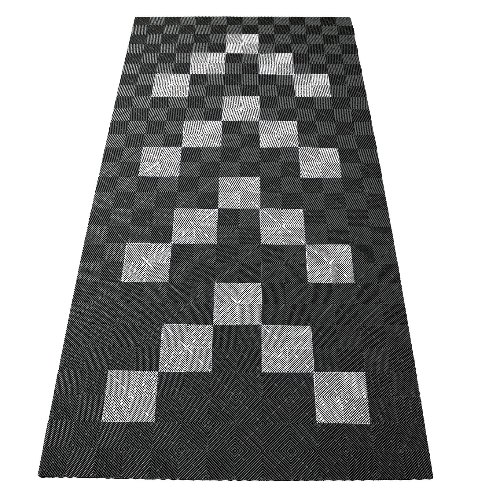 Tenzo-R Bodenfliese Performance Garagenboden Floor 2,8mx5,6m Grau Weiss Set1, grau/weiss