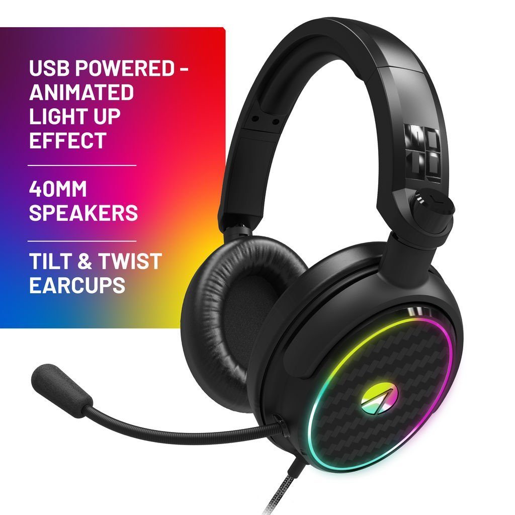 Stealth LED Headset Ständer mit Headset C6-100 LED Gaming-Headset Zubehör (12 RGB Beleuchtungseffekte)