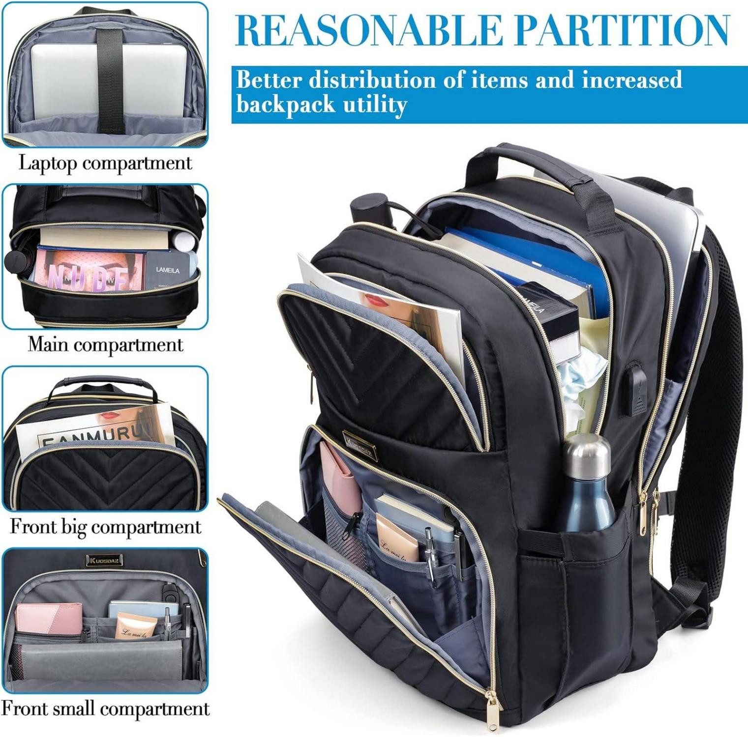 LuxusKollektion Schulrucksack Rucksack Damen 17,3 Zoll günstig online kaufen