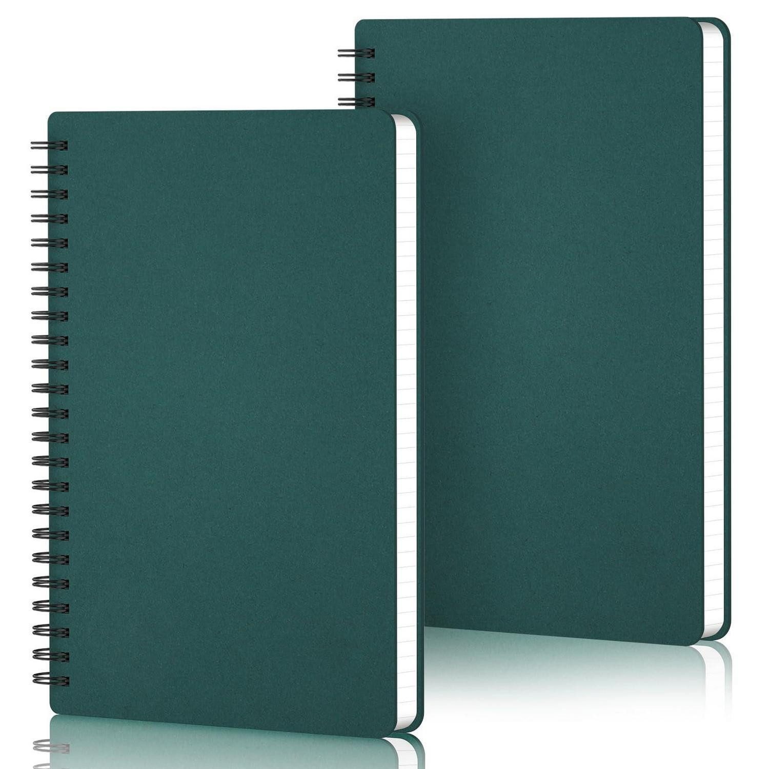 LuxusKollektion Notizblock Notizbuch A5 Kariert Dunkelgrün 2er Set