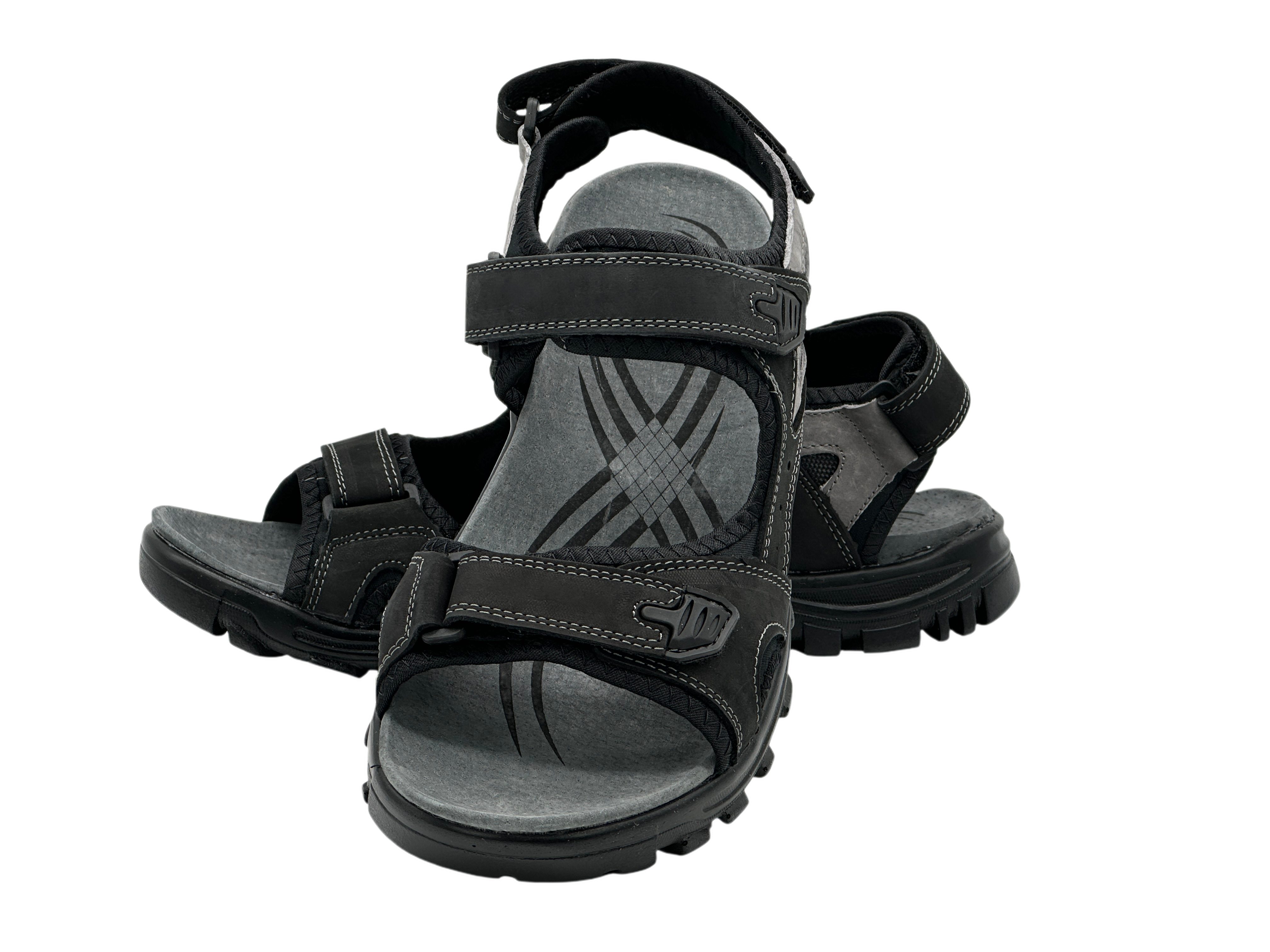 Nowaland Herren Trekkingsandalen aus Leder mit Klettverschluss Trekkingsandale Robuste Trekkingsandalen mit rutschfester Sohle und gepolsterter Sohle – Bild 2 von 5