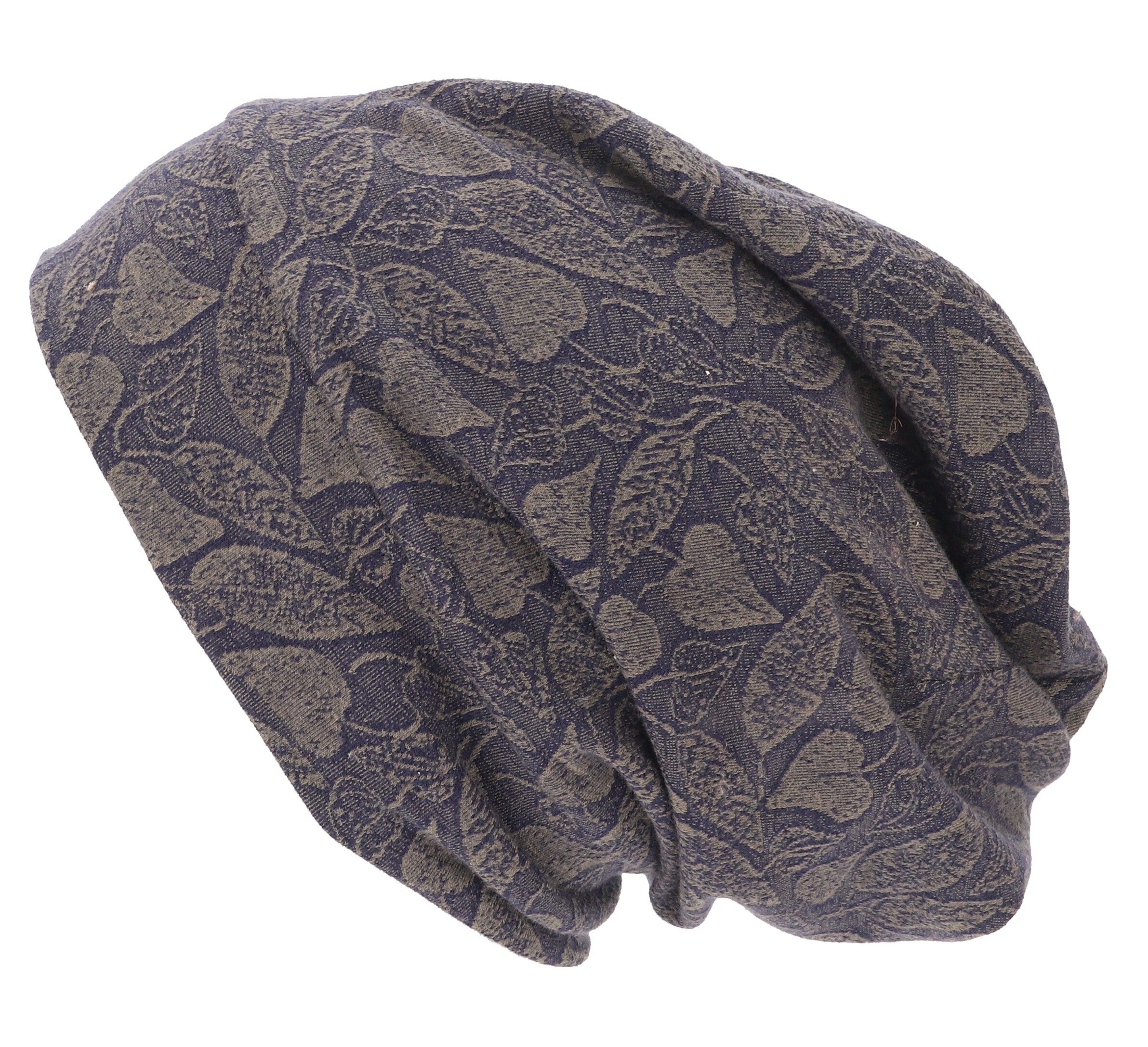 Guru-Shop Strickmütze Leichte Jaquardmütze aus Bio Baumwolle, Beanie..