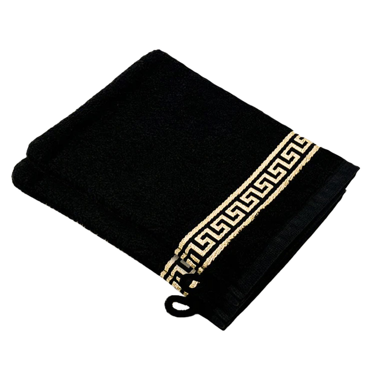 Belle Arti Handtücher Luxus Mäander Gästetücher Badetücher Duschtücher Saunatücher in Set, (2-St), schwarz, weiss, beige, rot, gold, 100% Baumwolle, Frottee, eingestickt