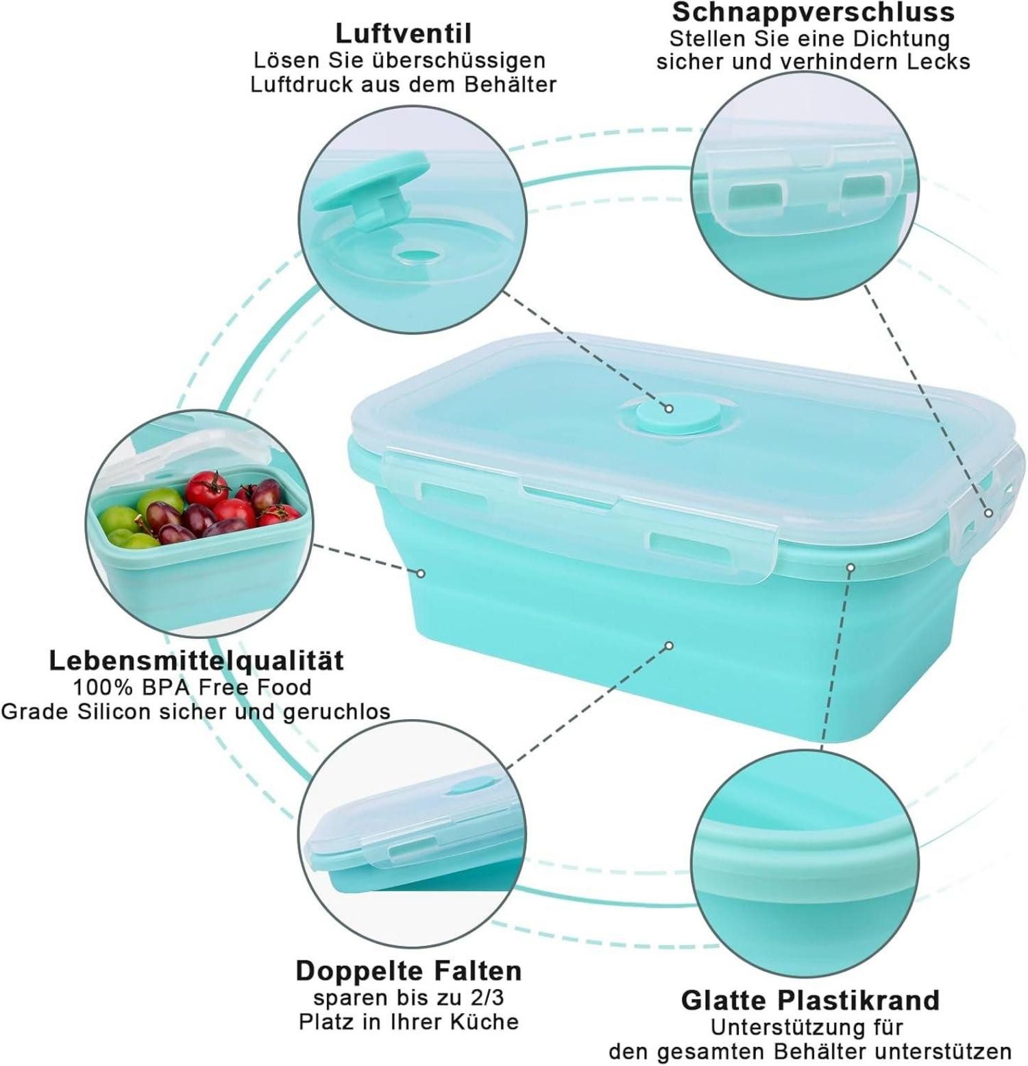 LuxusKollektion Aufbewahrungsdose 4er Set Silikon Frischhaltedosen günstig online kaufen