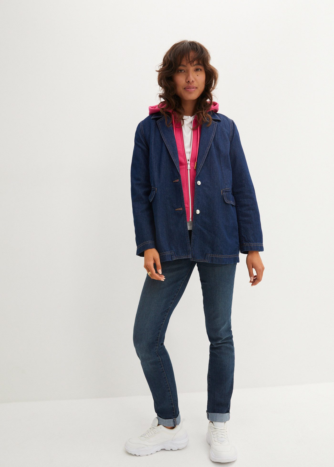 bonprix Straight-Jeans Regular Fit, mit Aufschlag, im Five-Pocket-Style