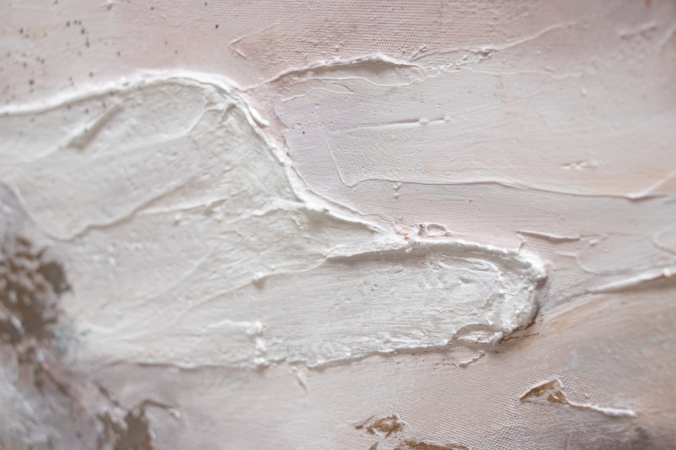 YS-Art Gemälde Relax, Abstrakte Bilder, Leinwand Bild Handgemalt Abstrakt Gold Lila Weiß