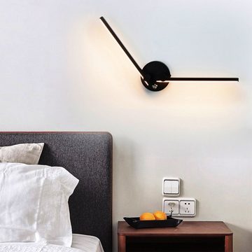 oyajia Wandleuchte LED Wandleuchte, 12W Wand Lichter mit Einstellbar Lampenarm, 53cm, LED fest integriert, Warmweiß, Nordic Wandleuchte