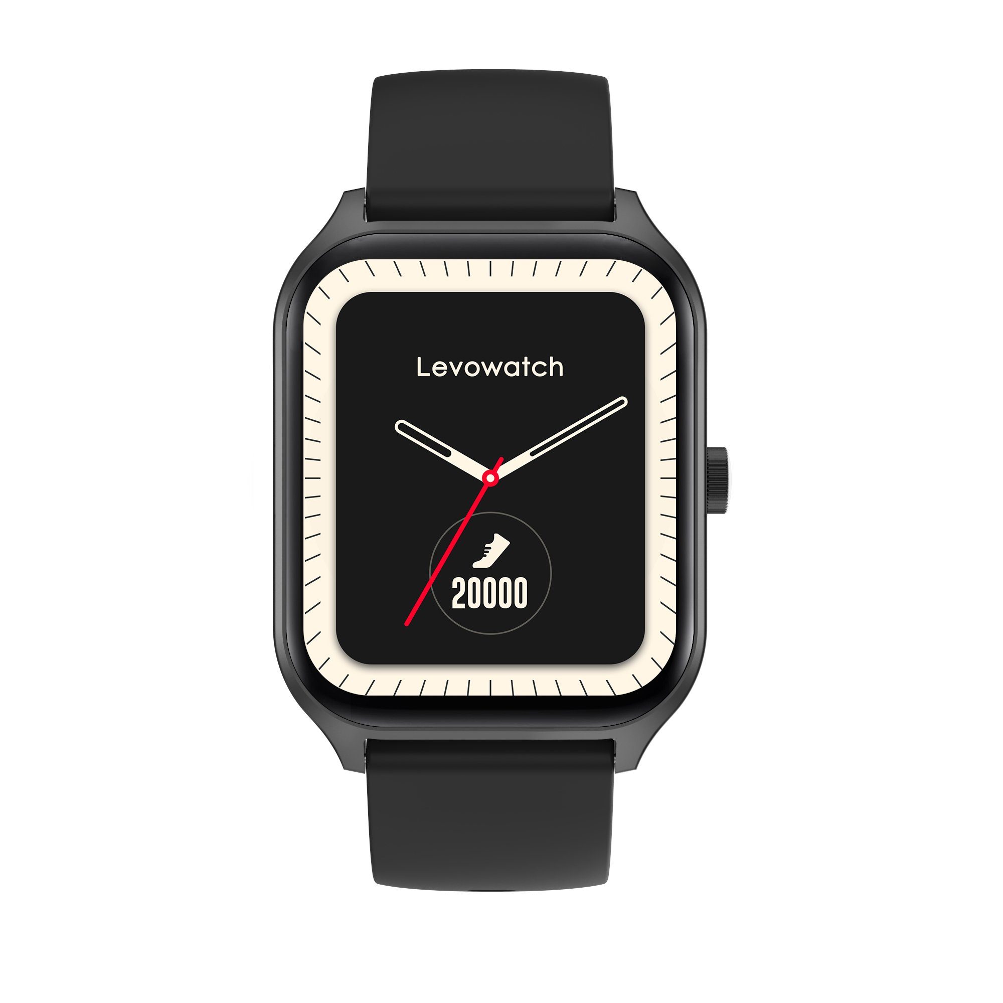 Levowatch LPro Smartwatch (5 cm/1,96 Zoll), BT-Telefonie, KI-Stimmerkennung, 386x320p HD, Musiksteuerung, Herren Schwarz