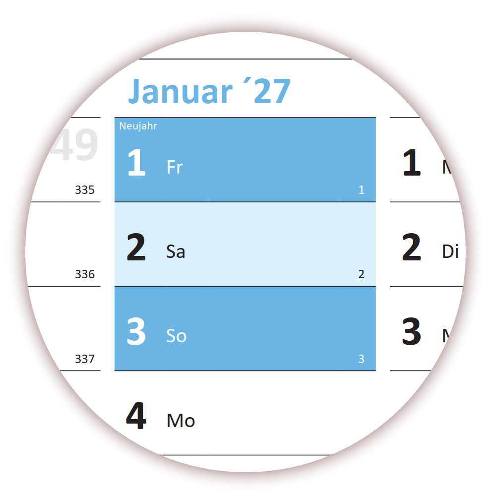 LYSCO Wandkalender XXL Wandplaner DIN A0 2027 Kalender mit extra großen Tageskästchen, Format 841 x 1189 mm mit 14 Monate - von Dezember 2026 bis Januar 2028, (Kalender werden gerollt geliefert)