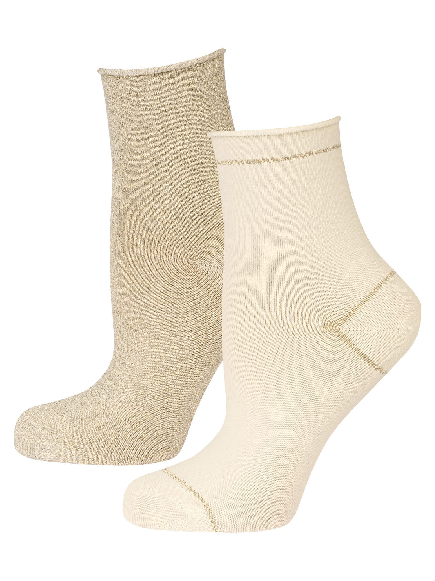 Nur Die Basicsocken Glamour (2-Paar) Socken, Baumwollsocken, Alltagsocken