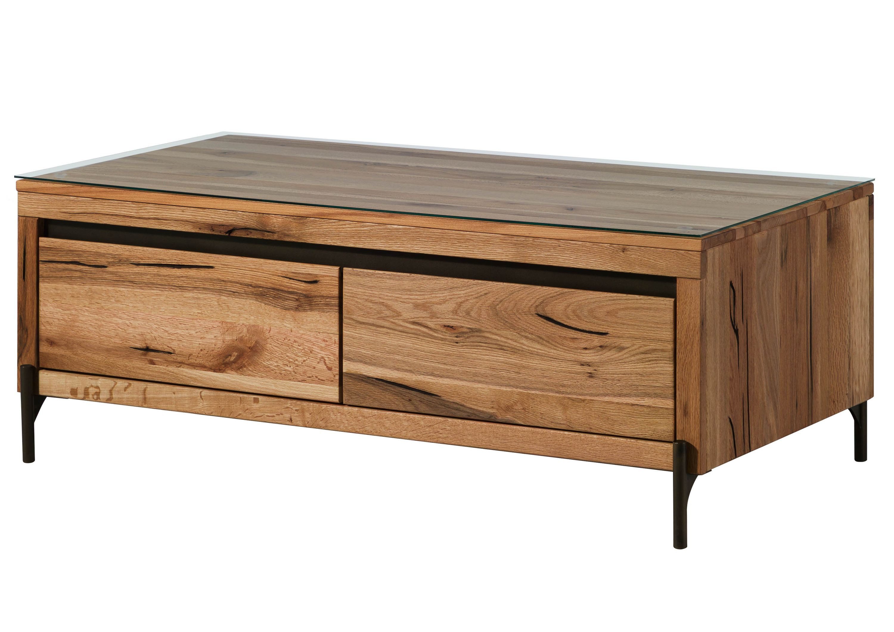 Massivmoebel24 Couchtisch MONTREUX (Massivholz, Massivholztisch), Wild-/Zerreiche 120x67x45 natur geölt MONTREUX #120