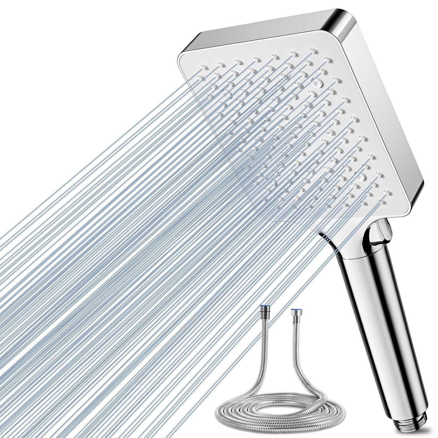 LuxusKollektion Handbrause Duschkopf Handbrause Hochdruck Regendusche 6 Modi Weiß mit Schlauch