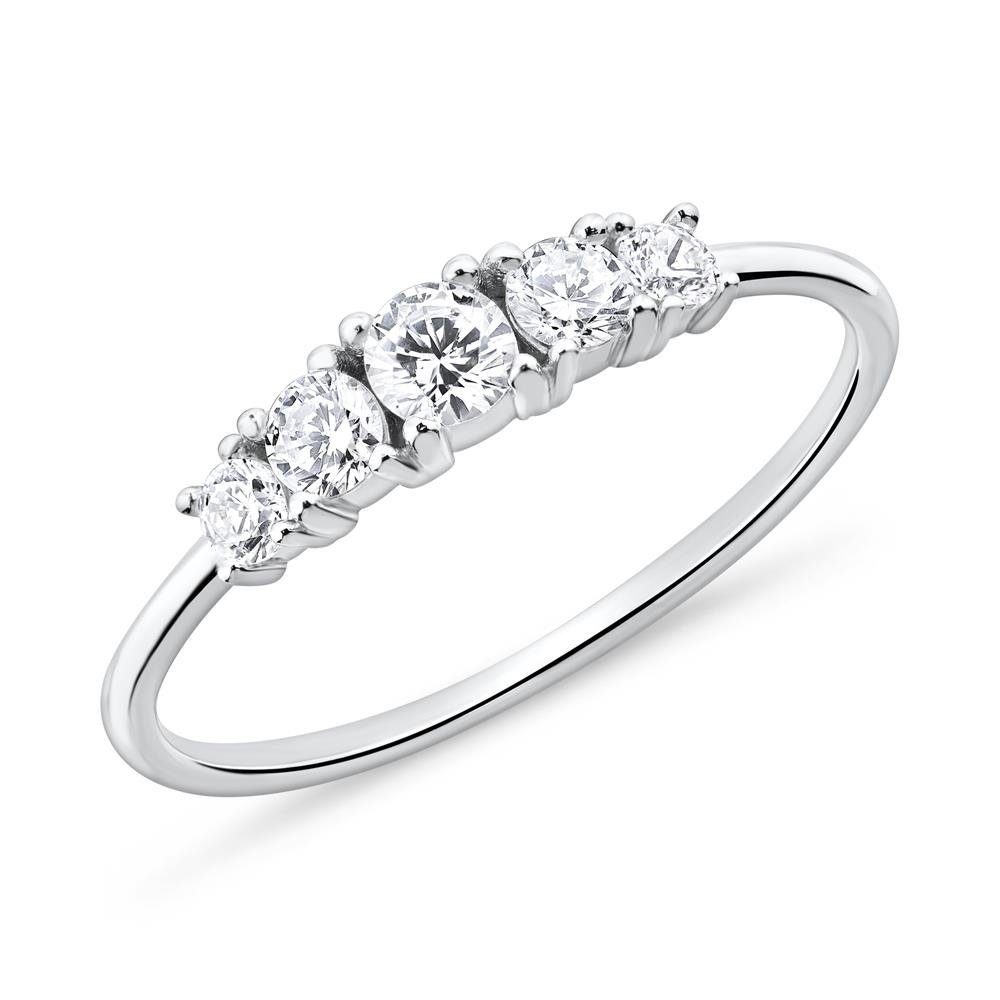 JEWLIX Silberring Zirkoniabesetzter Ring für Damen aus 925er Silber (Größe: 56mm)