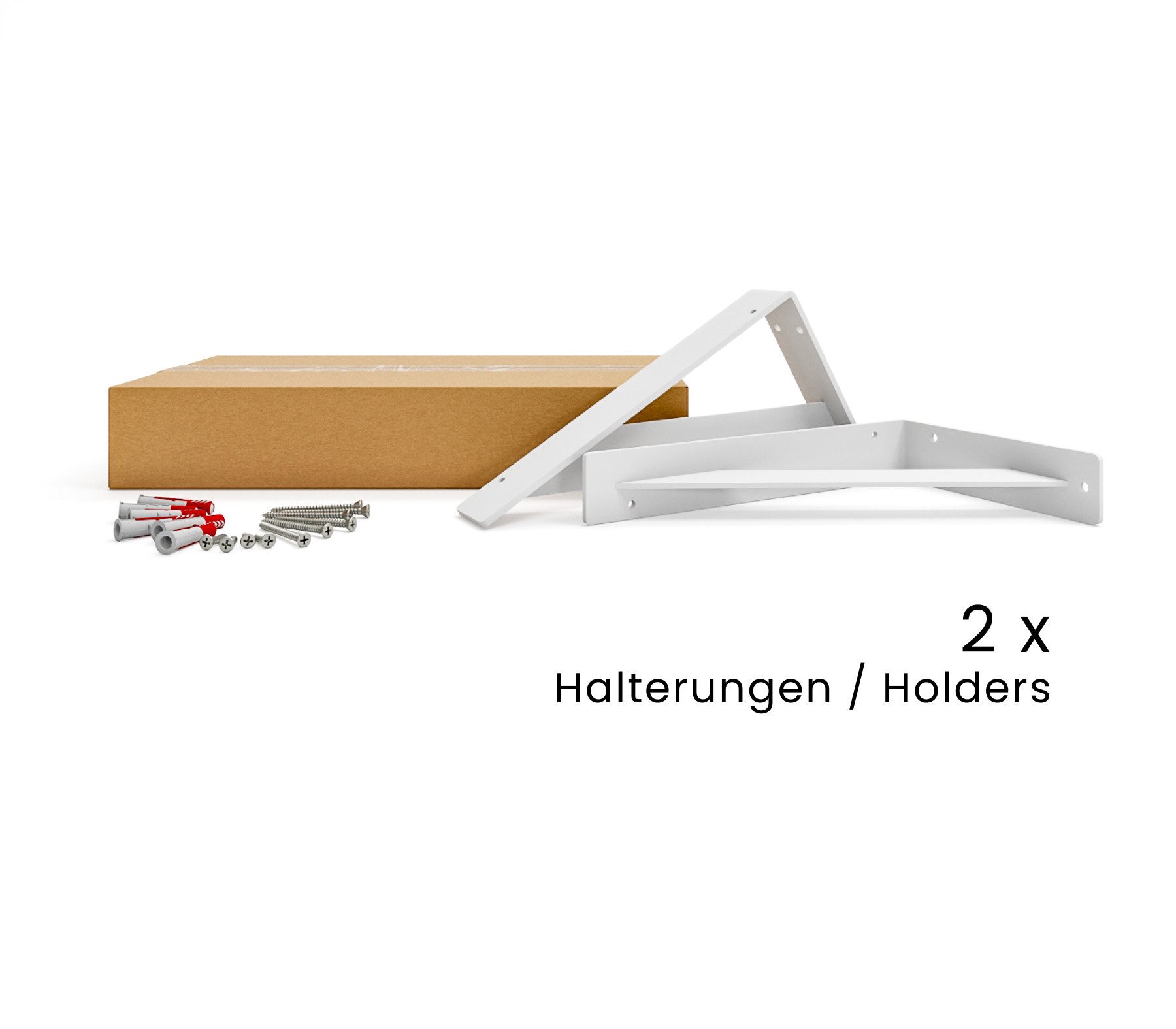 HEVVA Waschtischbefestigung Waschtischhalterung 15/20/25/30/35/40/45/50 cm, ELBE, Regalwinkel, (2-St) – Bild 2 von 5