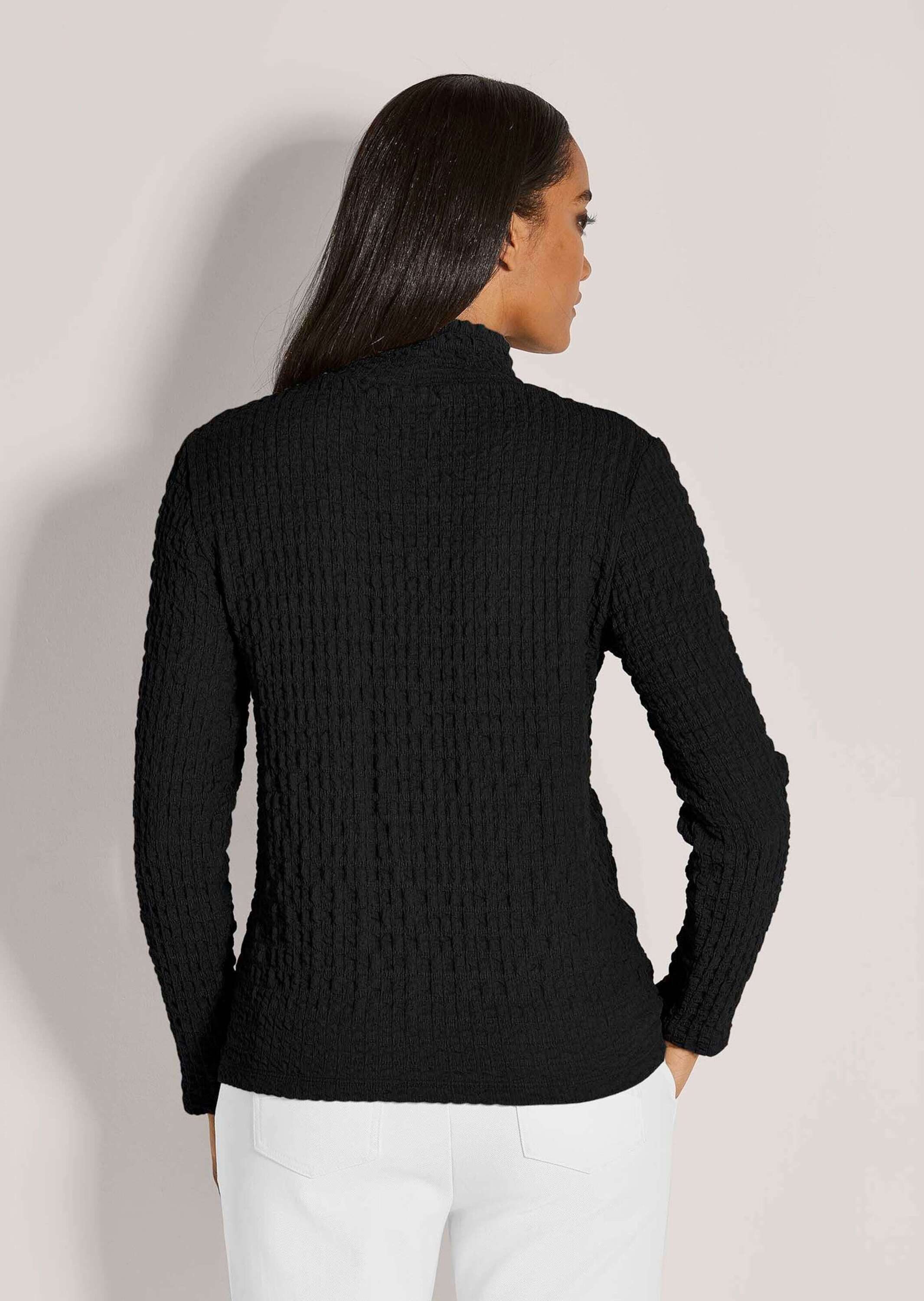 MADELEINE Langarmshirt Elegantes Oberteil mit Stehkragen Feinstrukturierter Jersey, langärmelig, modern – Bild 2 von 5