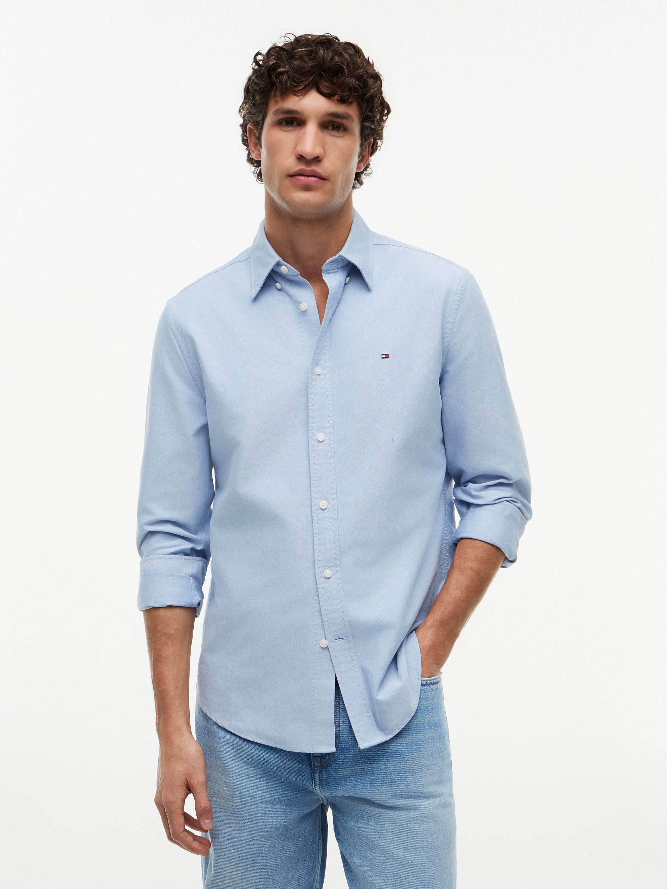 Tommy Hilfiger Langarmhemd SOLID HERITAGE OXFORD Regular Fit Regular Fit Oxford Casual