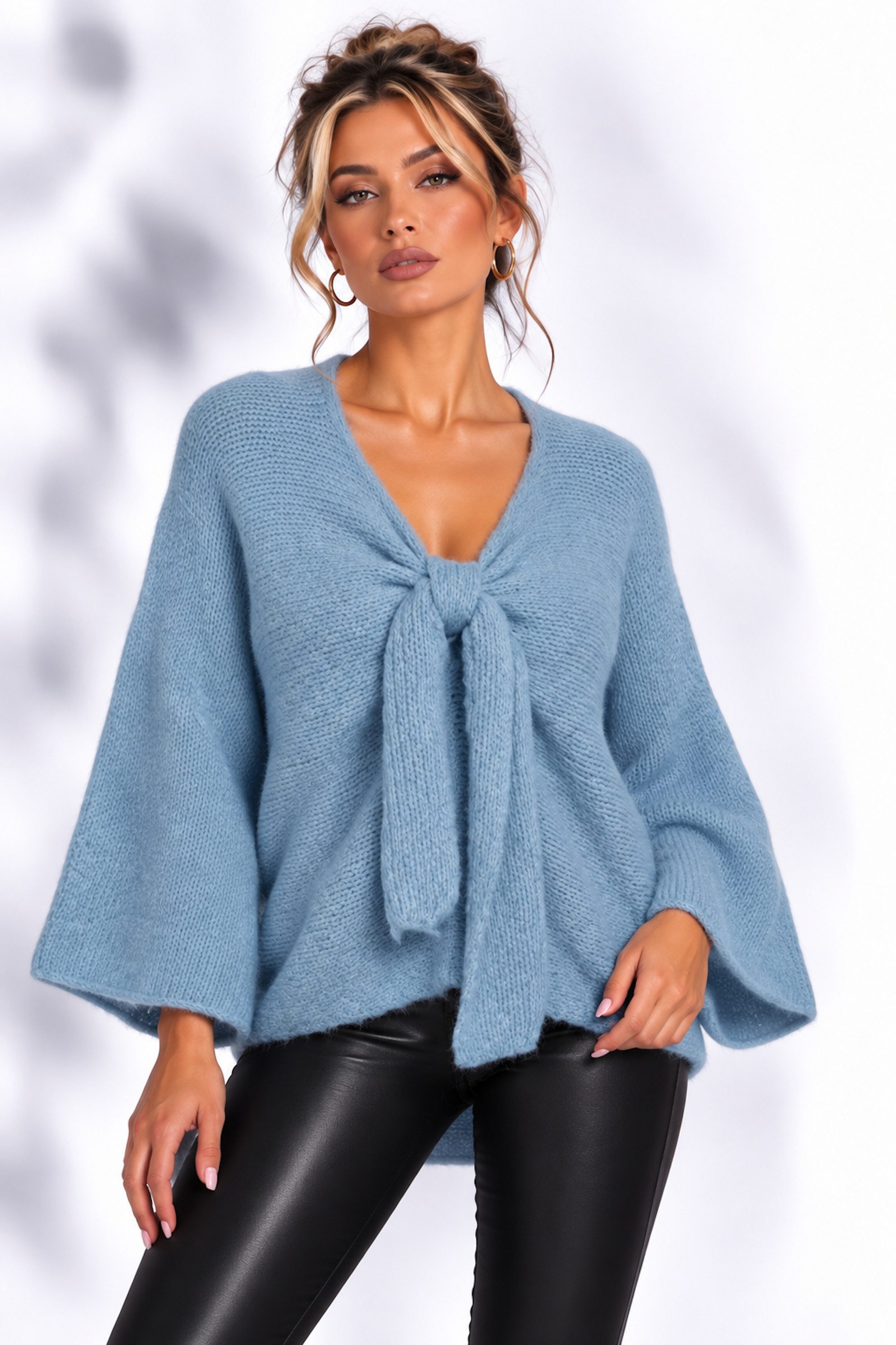 Worldclassca Cardigan WORLDCLASSCA Damen Oversize Cardigan Strickjacke mit Schleife Fashion Neue Kollektion - Stilvolle und gemütliche Strickmode für Damen