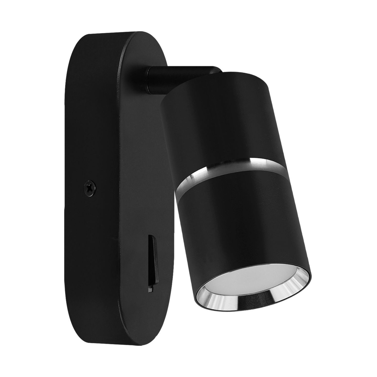 Licht-Erlebnisse Wandstrahler OSCAR, ohne Leuchtmittel, GU10 Schwarz Chrom Metall OSCAR verstellbar Wohnzimmer