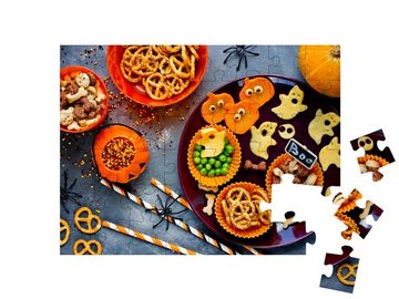 puzzleYOU Puzzle Lustige und gesunde Party-Snacks zu Halloween, 48 Puzzleteile, puzzleYOU-Kollektionen Festtage