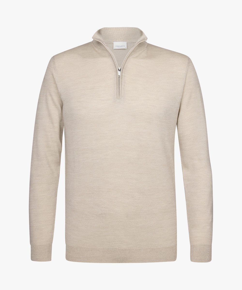 Profuomo Troyer PULLOVER HALF ZIP BEIGE
