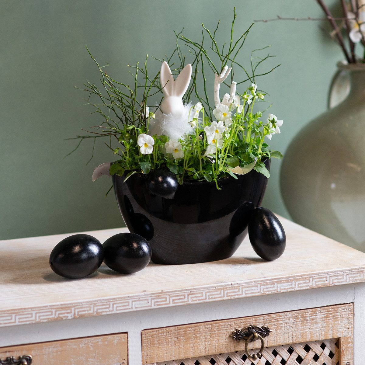 Viana Blumentopf Dekorative Pflanzschale Oval Hoch Ideal für Gestecke Tisch günstig online kaufen