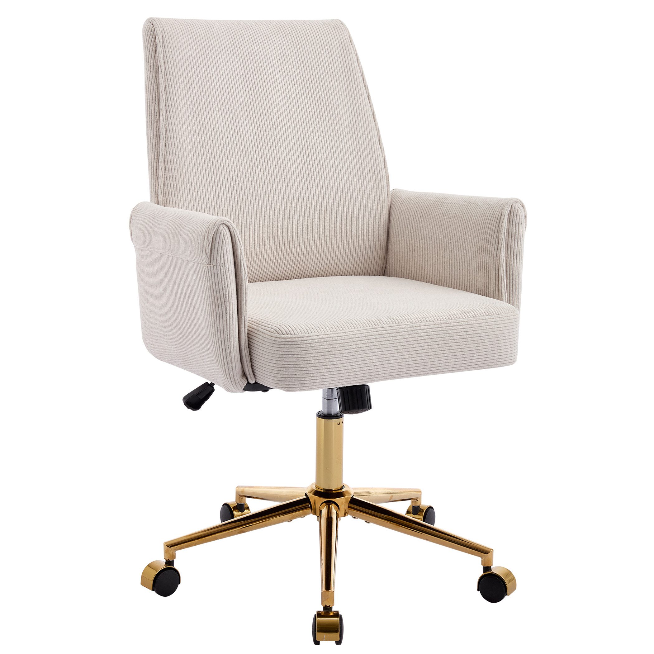 SeedWave Bürostuhl Ergonomisch Cord Drehstuhl mit Wippfunktion, Memory-Schaum Sitzkissen, Höhenverstellbarer Schreibtischstuhl für Büro und Home Office