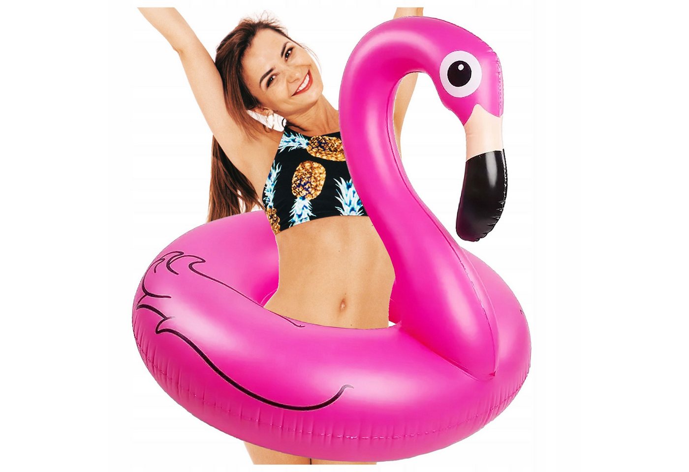 Festivalartikel Schwimmring Großes Flamingo-Schwimmring 120cm - Ideal für Kinder & Erwachsene