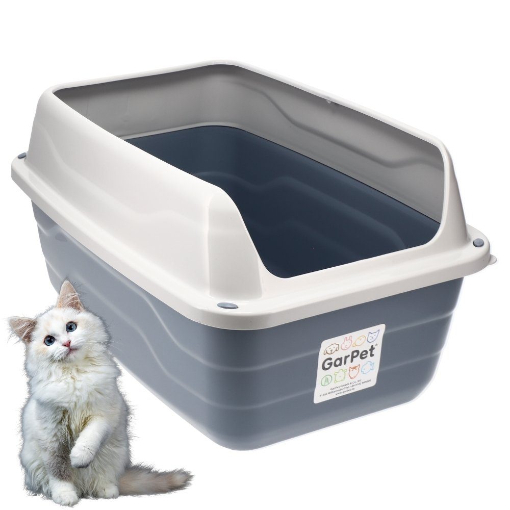 Katzentoilette XXL Extra hohe Katzentoilette offene Katzenklo mit hohem Rand